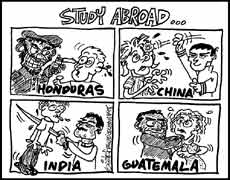 The cartoon published in The Daily O'Collegian, January 28, 1998